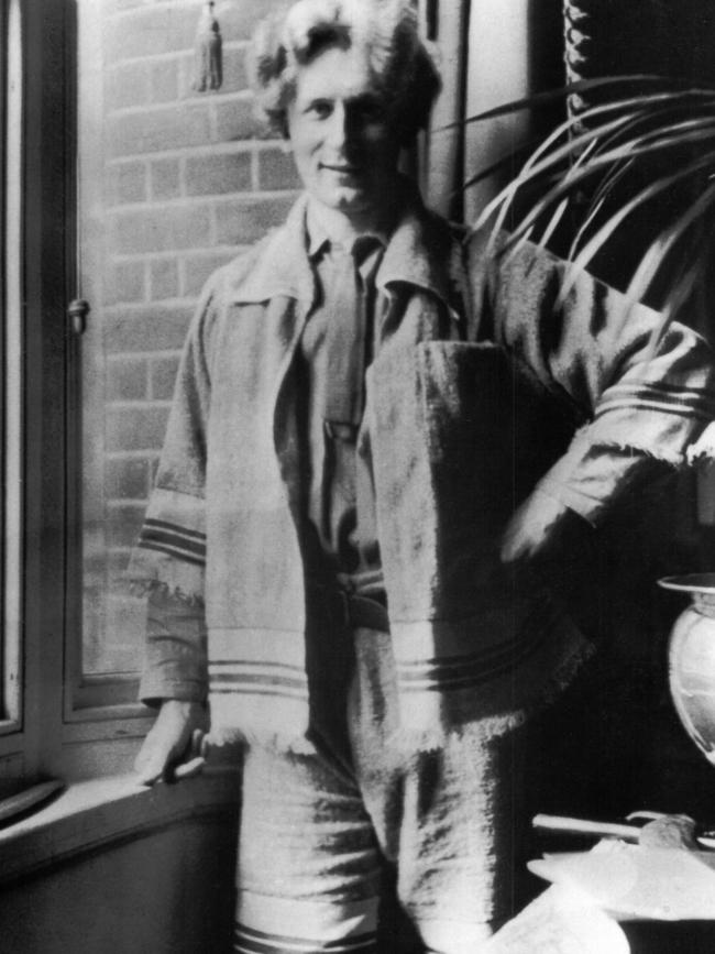 Grainger wears his homemade towelling clothes in his London apartment in 1910. Picture: Grainger Museum