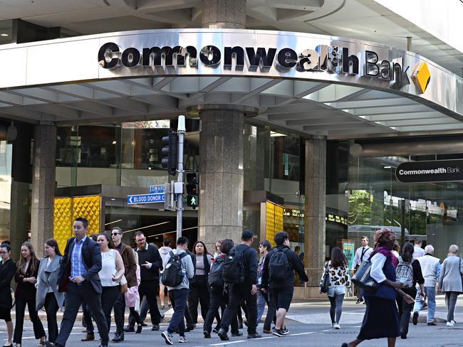 Commonwealth Bank in Brisbane City. Pic Annette Dew