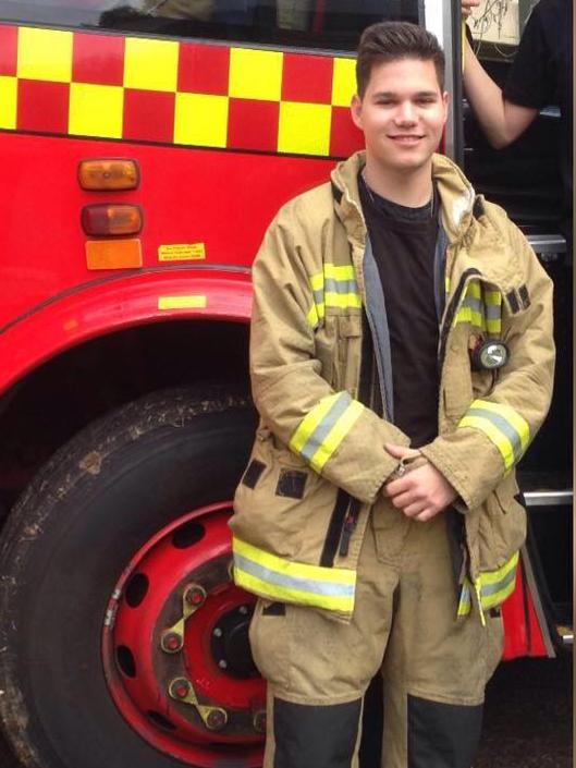 Sen during work experience with NSW Fire + Rescue.