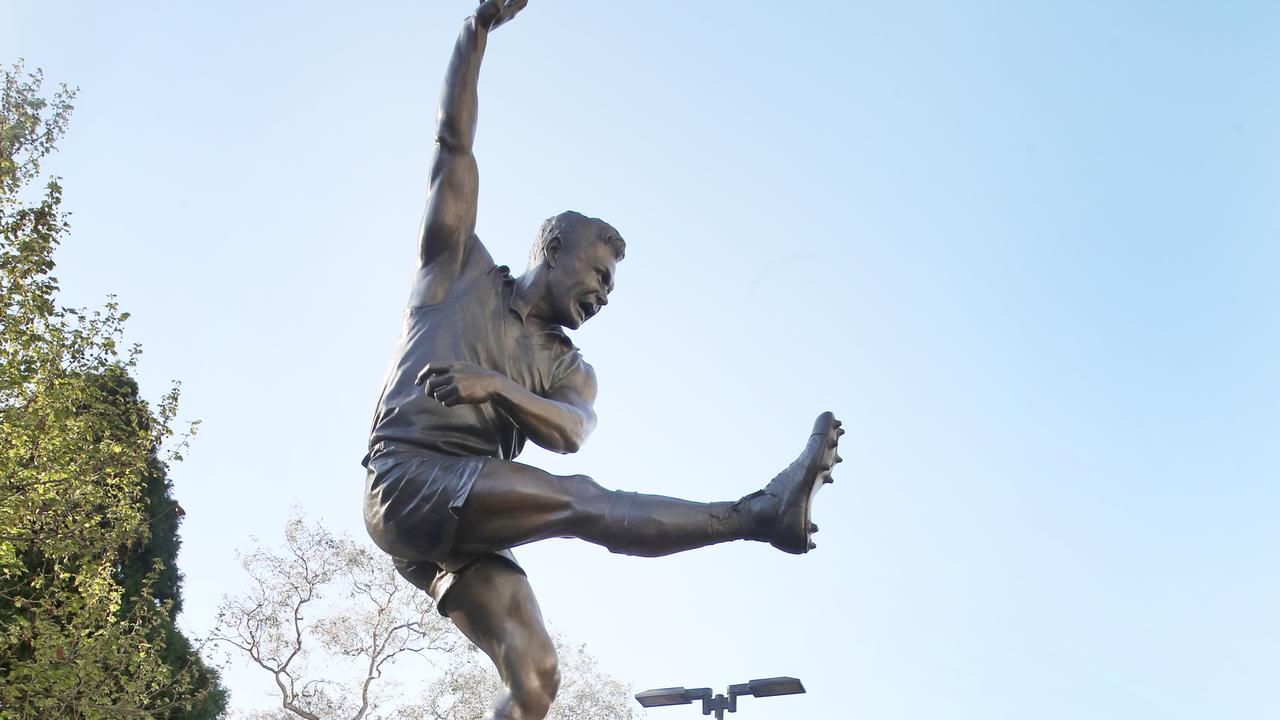 The Ron Barassi statue at the MCG. Picture: David Crosling