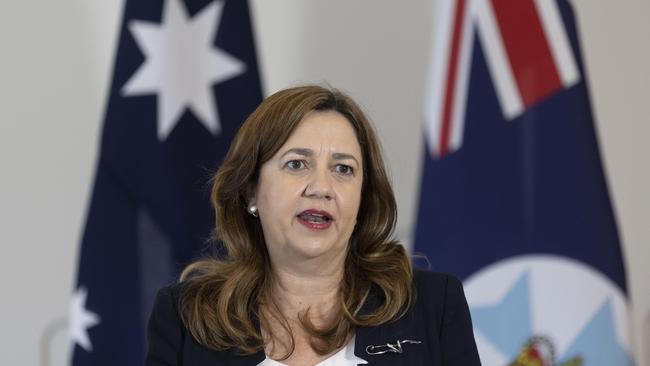 Queensland Premier Annastacia Palaszczuk addresses the media at a press conference where she announced Queensland will open its borders this Saturday. NewsWire / Sarah Marshall