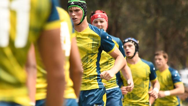 The Australian under 16 side playing the Pacific All Stars. Pictures: Rugby Australia