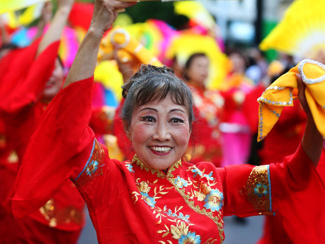 Performers at the Parramasala Welcome Parade on Friday.