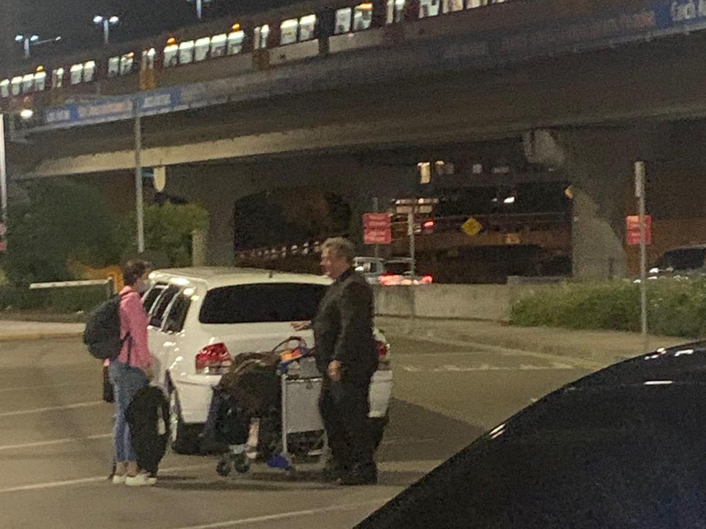 Jayne Hrdlicka arrives at Brisbane Airport to a waiting limo on Sunday.