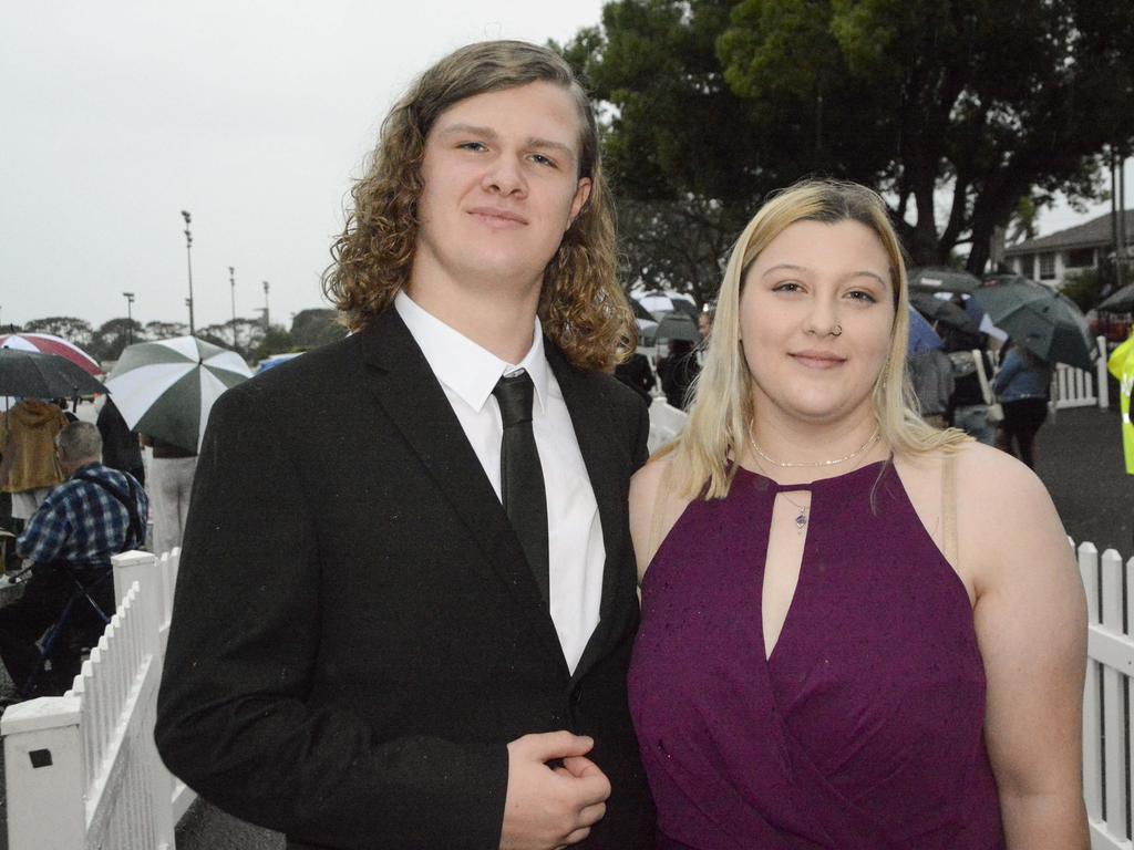 Graduate Jayden French and partner Hayleigh Bateman at Wilsonton State High School formal at Clifford Park Racecourse, Wednesday, November 13, 2024. Picture: Tom Gillespie