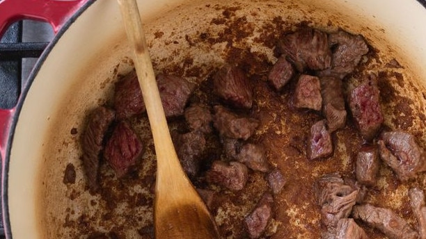 Cook the beef in two batches.