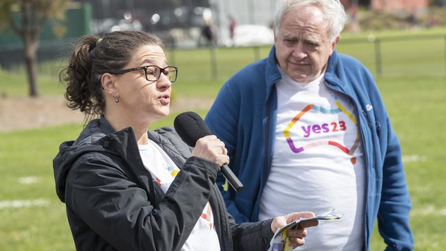 Yes referendum campaign launch for Franklin at Kangaroo Bay, Tasmania Yes campaign co- ordinator Marta Hodul Lenton and Eastern Shore campaign captain Martin Summers. Picture: Chris Kidd