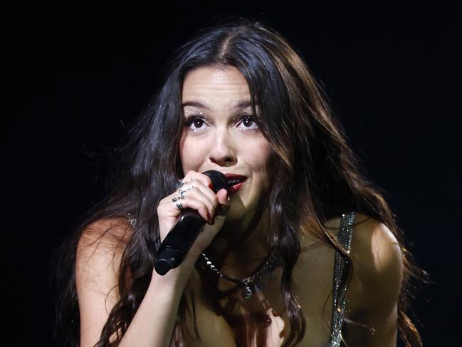 DAILY TELEGRAPH OCTOBER 17, 2024. Olivia Rodrigo during her world tour GUTS concert at Qudos Bank Arena in Sydney. Picture: Jonathan Ng