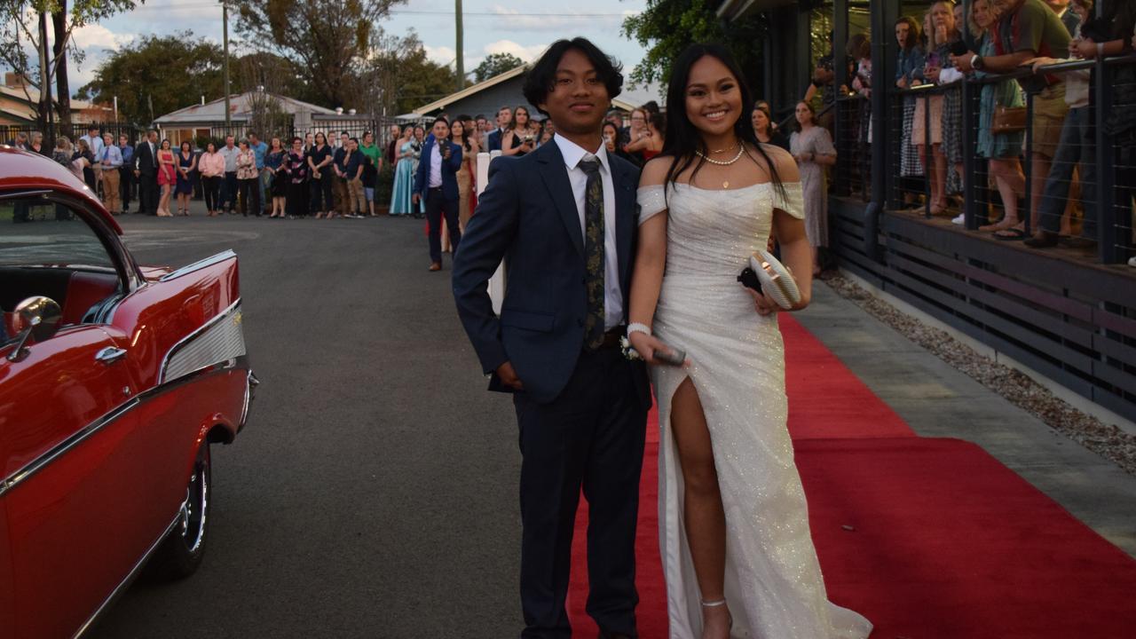 Kate Nisperos and Ron ron Tenorio at Dalby State High School's Formal 2022