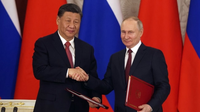 Xi Jinping and Vladimir Putin have signed a joint declaration that will bring China-Russia ties into a new era. Picture: Contributor/Getty Images