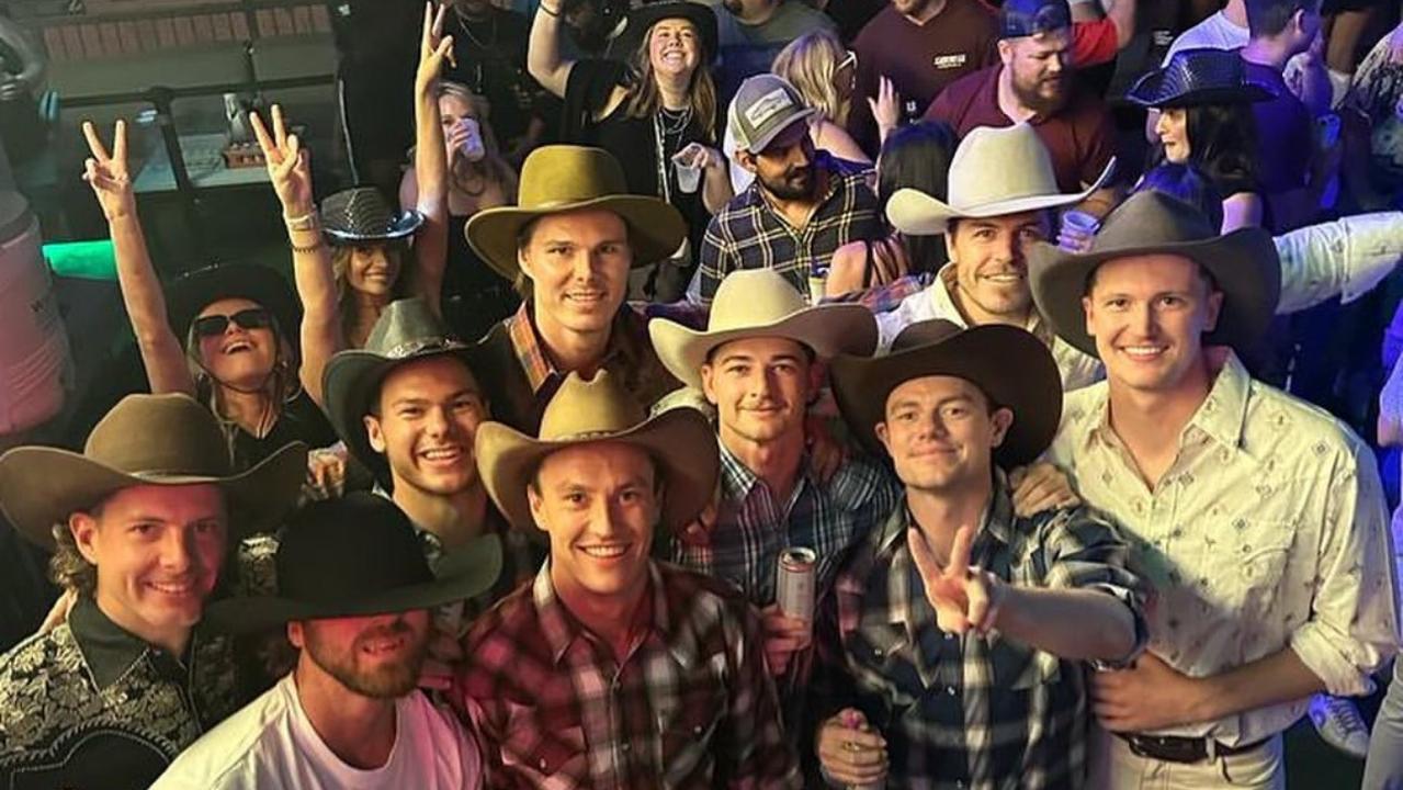 Brisbane Lions players enjoy themselves on last year’s end-of-season trip to the USA. Picture: Supplied