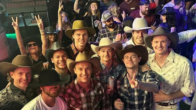 Brisbane Lions players enjoy themselves on last year’s end-of-season trip to the USA. Picture: Supplied