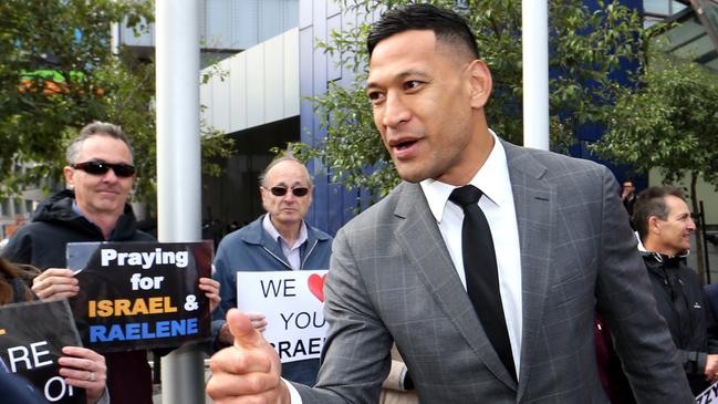 Israel Folau during his court battle with Rugby Australia. Picture: David Geraghty