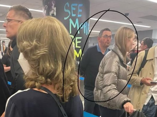 Daniel Andrews spotted in the arrivals line at JFK airport