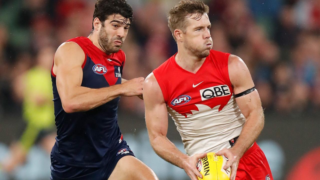 Luke Parker enjoyed a big night in the middle for Swans. Picture: Getty Images