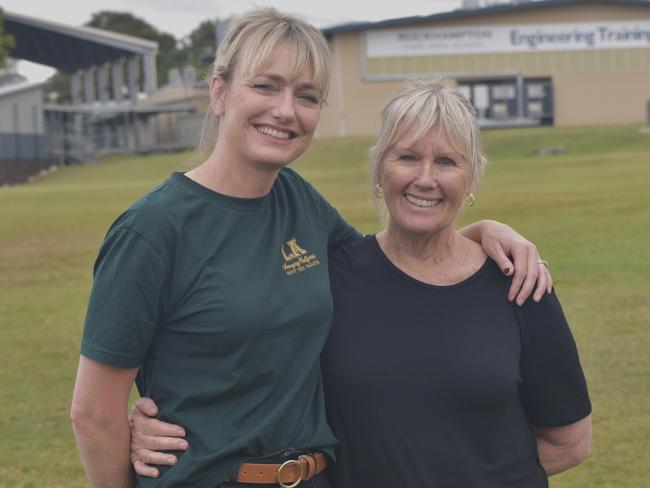 Amber Smithson and Wendy Robin from Airlie Beach at the Queensland Country Rugby Championships in Rockhampton on June 29, 2024.