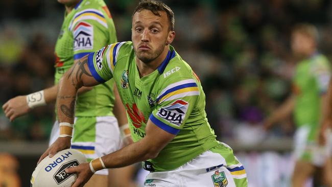 NRL - Raiders Josh Hodgson . Canberra Raiders vs Melbourne Storm at GIO Stadium in Canberra. Picture Kym Smith