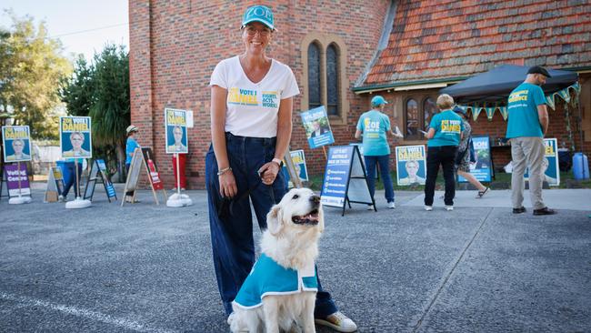 Independent MP Zoe Daniel cast her vote in Hampton on Saturday morning. Picture: The Australian / Nadir Kinani