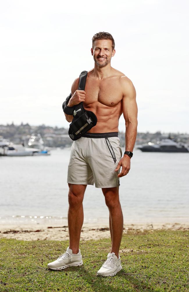 Lift the Load encourages people to walk, run or roll 50km carrying 10kg throughout October. Tim has a team and people are welcome to join him. The 10kg vest symbolises the weight of mental health on top of the shoulders of young boys. Picture: Tim Hunter