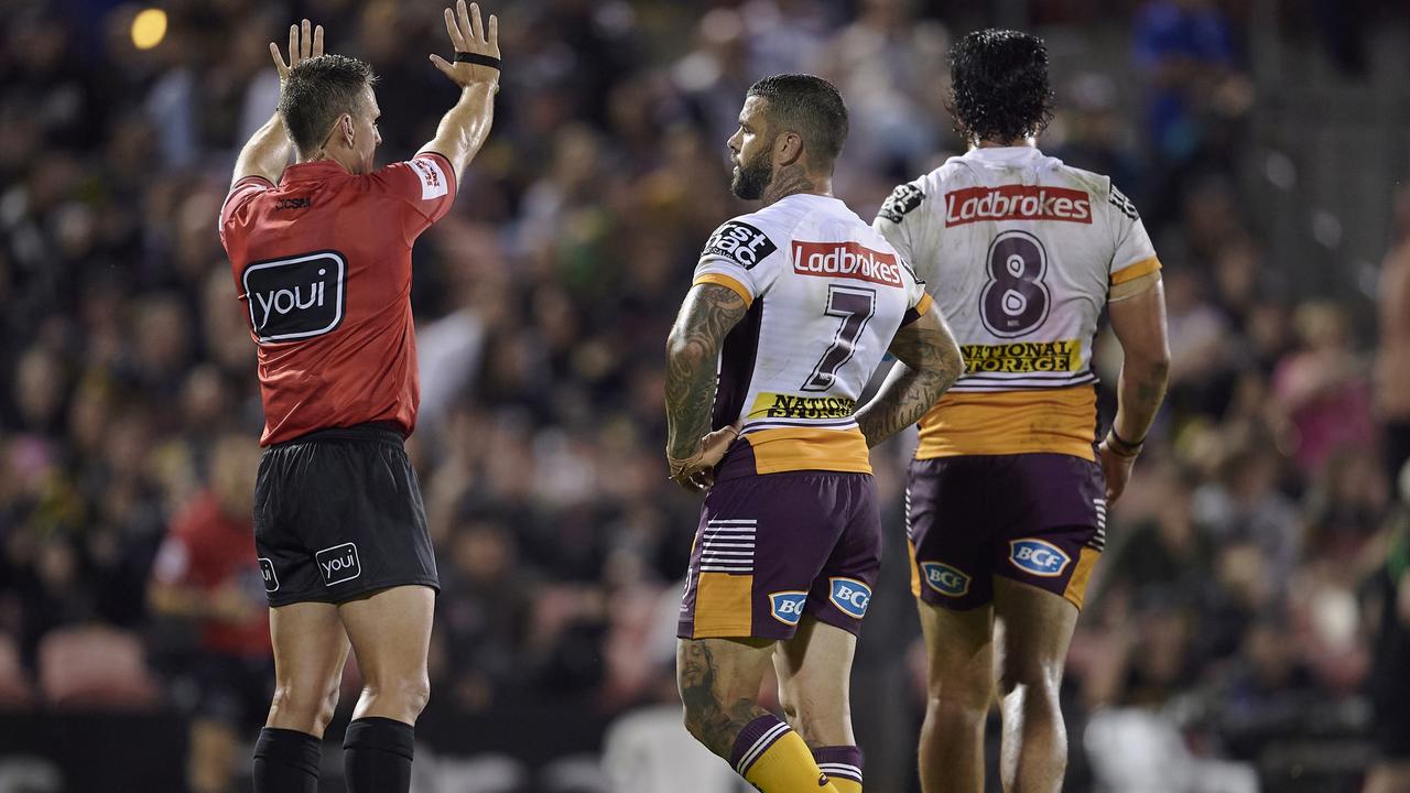 The ref was having none of it. (Photo by Brett Hemmings/Getty Images)