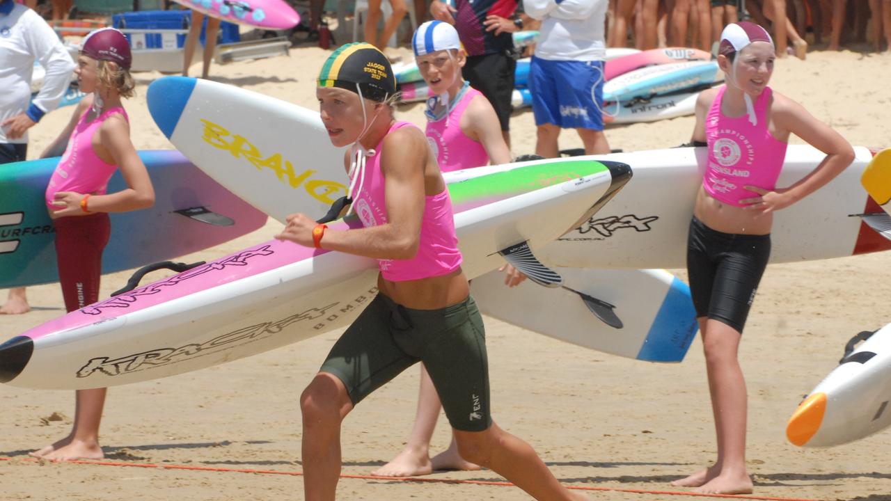 Action from the Queensland Youth Surf Life Saving Championships on February 17.