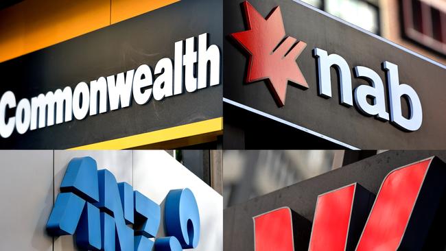 Australia's 'big four' banks: the Commonwealth Bank (CBA), the National Australia Bank (NAB), ANZ and Westpac. Picture: AAP Image/Joel Carrett