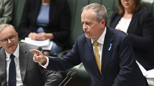 NDIS Minister Bill Shorten points to a $3.1bn commonwealth funding commitment for school students with a disability in 2023 as an example of federal support being ignored in the stoush. Picture: NCA NewsWire / Martin Ollman