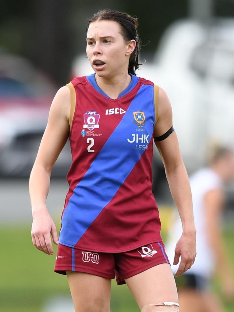 University of Queensland Red Lions QAFLW player Jane Childes in action. Picture: Highflyer Images.