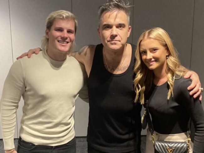 .Robbie Williams with Jackson Warne and Kiah Broadsmith