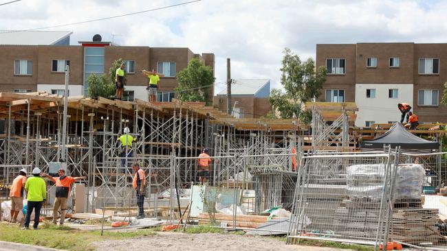 A multi-storey apartment complex under construction at Pendle Hill. Picture: Angelo Velardo