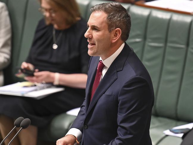 Federal Treasurer Jim Chalmers during Question Time at Parliament House in Canberra. Picture: NewsWire / Martin Ollman