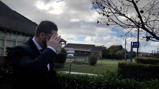 Illawarra police officer Dominic Quinn leaves Albion Park Local Court on July 5, 2019.