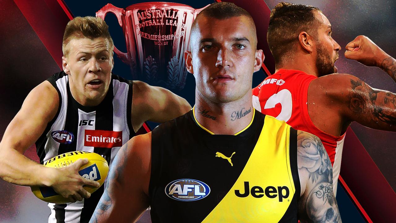 Richmond's Dustin Martin, Sydney's Lance Franklin and Collingwood's Jordan De Goey will be crucial players in the finals.