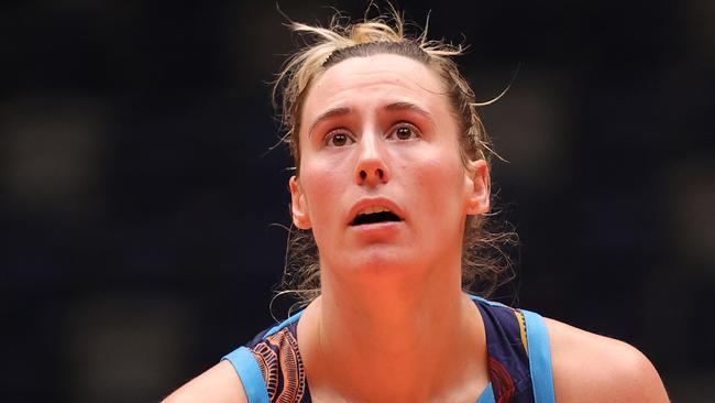 Mehryn Kraker at the charity stripe against the Sydney Flames in November. Picture: Kelly Defina/Getty Images)