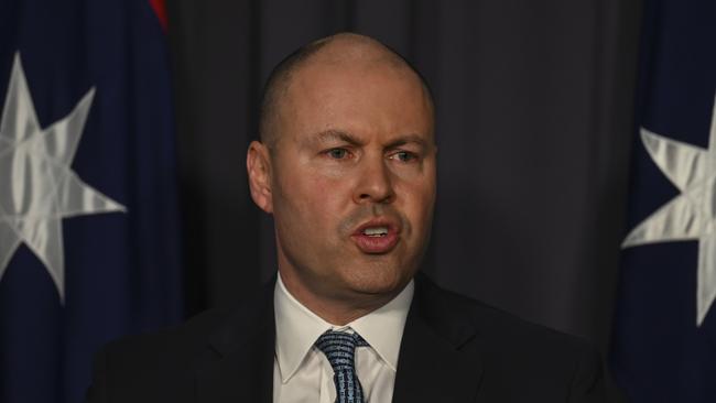 Treasurer Josh Frydenberg in Canberra on Wednesday. Picture: Martin Ollman