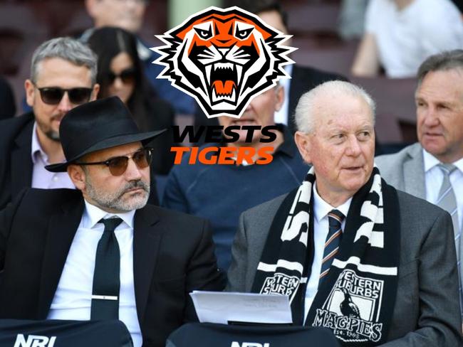 Rick Wayde (R) with former Wests Tigers chairman Lee Hagipantelis.