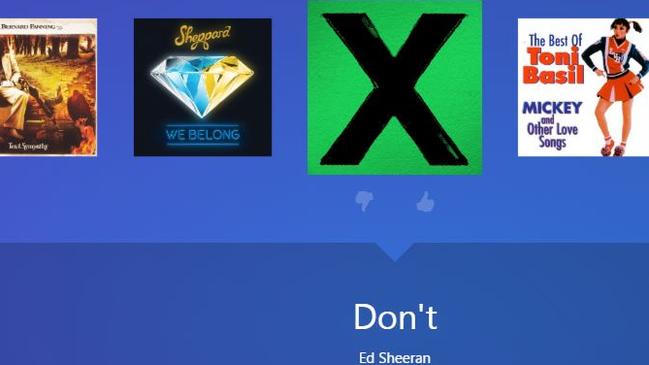 Screen grab of Woolworths Radio, powered by streaming service Pandora