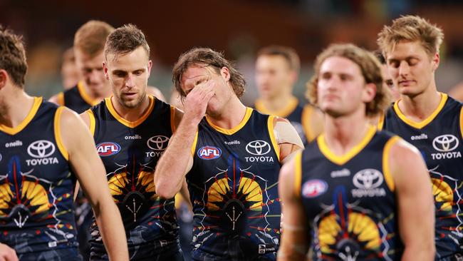 The Crows were blown away in the last quarter. Picture: Getty Images