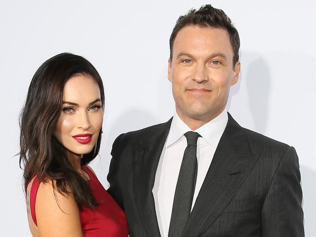 MUST CREDIT GETTY WEB RIGHTS ONLY ONE TIME USE BEVERLY HILLS, CA - OCTOBER 11: Actress Megan Fox and Brian Austin Green attend Ferrari's 60th Anniversary in the USA Gala at the Wallis Annenberg Center for the Performing Arts on October 11, 2014 in Beverly Hills, California.(Photo by JB Lacroix/WireImage)