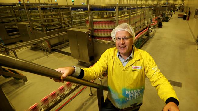 Freedom Foods CEO Rory McLeod at the Shepparton processing plant in Victoria. Picture: Stuart McEvoy