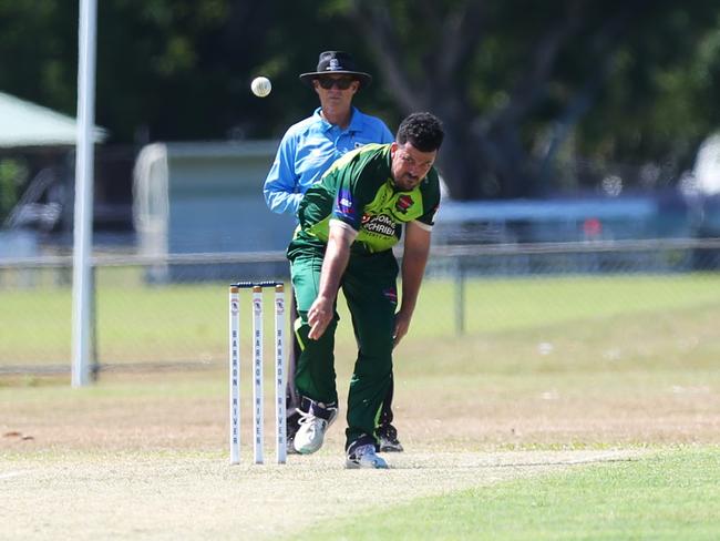 Pictured: Rovers bowler Robert Thresher. Cricket Far North first grade 2024. Photo: Gyan-Reece Rocha