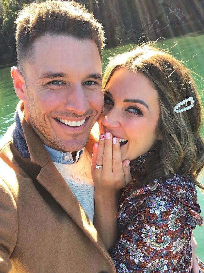 Georgia Love and Lee Elliott announced their engagement in 2019. Picture: Instagram.