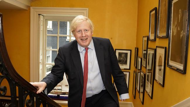 Boris Johnson arrives back at Downing Street from hospital after the birth of his son. Picture: Picture: Andrew Parsons via AP