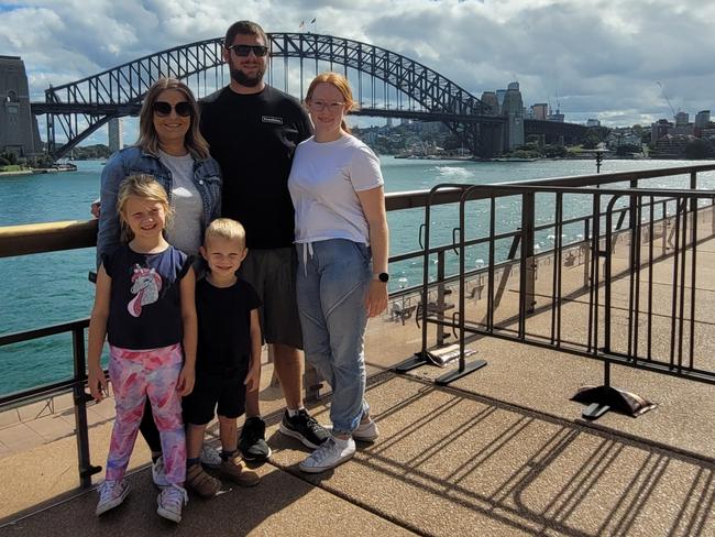 Fiona Rynott with her husband Tristan, daughter Emily, son Zac and stepdaughter Charlotte.