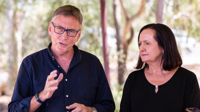 Robyn Lambley and Terry Mills. Picture: Emma Murray