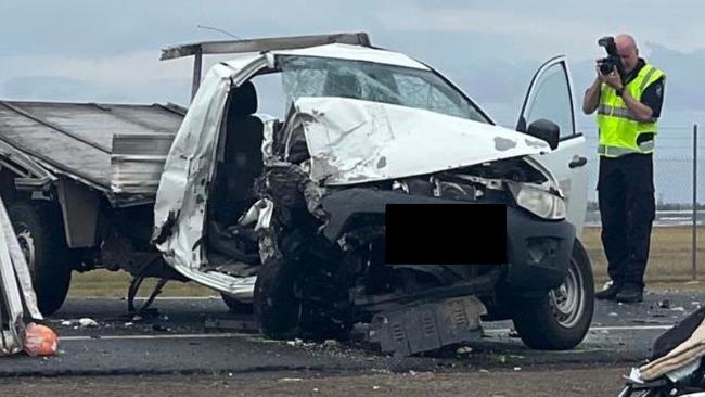 The driver of this ute has been freed and taken to hospital in a critical condition.