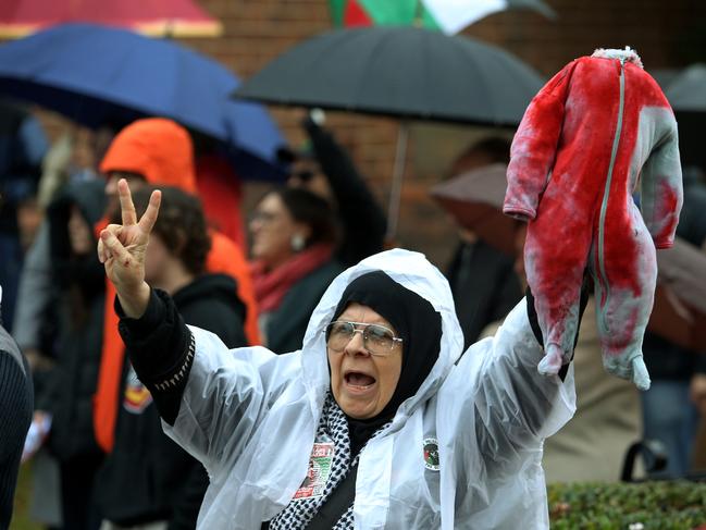 Protesters outside the Prime Minister's Marrickville electorate office. Picture: NewsWire / John Appleyard