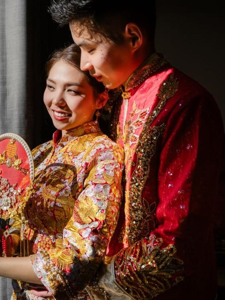 Josphanie and Matthew at their tea ceremony. Picture: B Captured by Ky Luu.