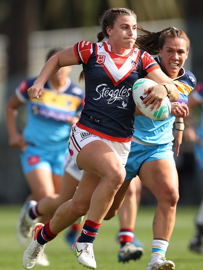 Jessica Sergis in action for the Roosters. Picture: Getty Images