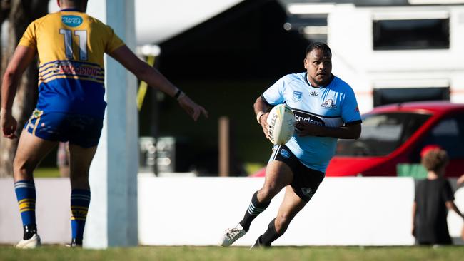 Fred Pitt crossed for a hat-trick for Ballina. Photo: Elise Derwin